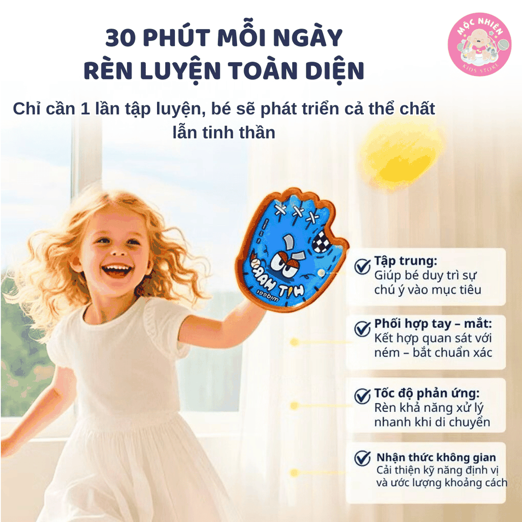 Bộ vợt ném bóng dính Mideer kèm bóng ném cao su - Suction Ball Set