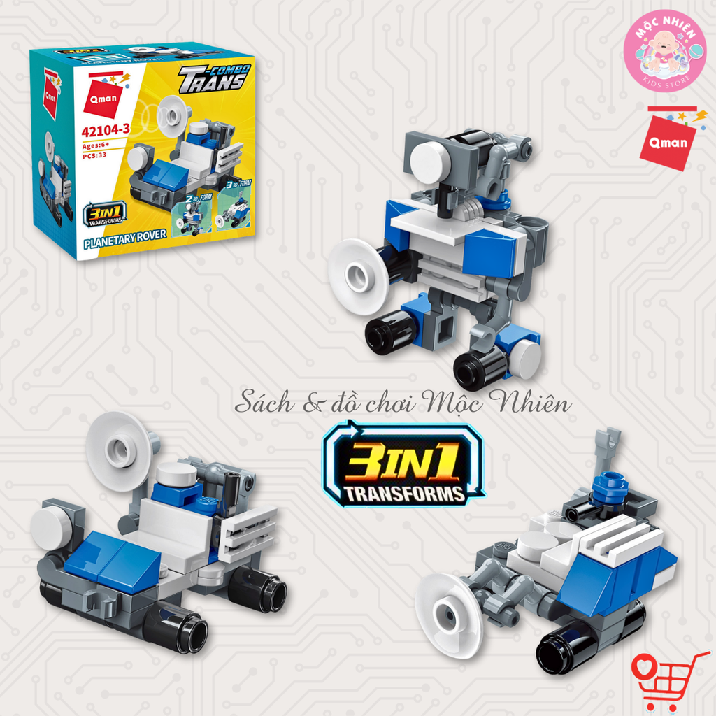 Đồ chơi lắp ráp xếp hình 10 trong 1 Qman 42104 - Biệt đội biến hình