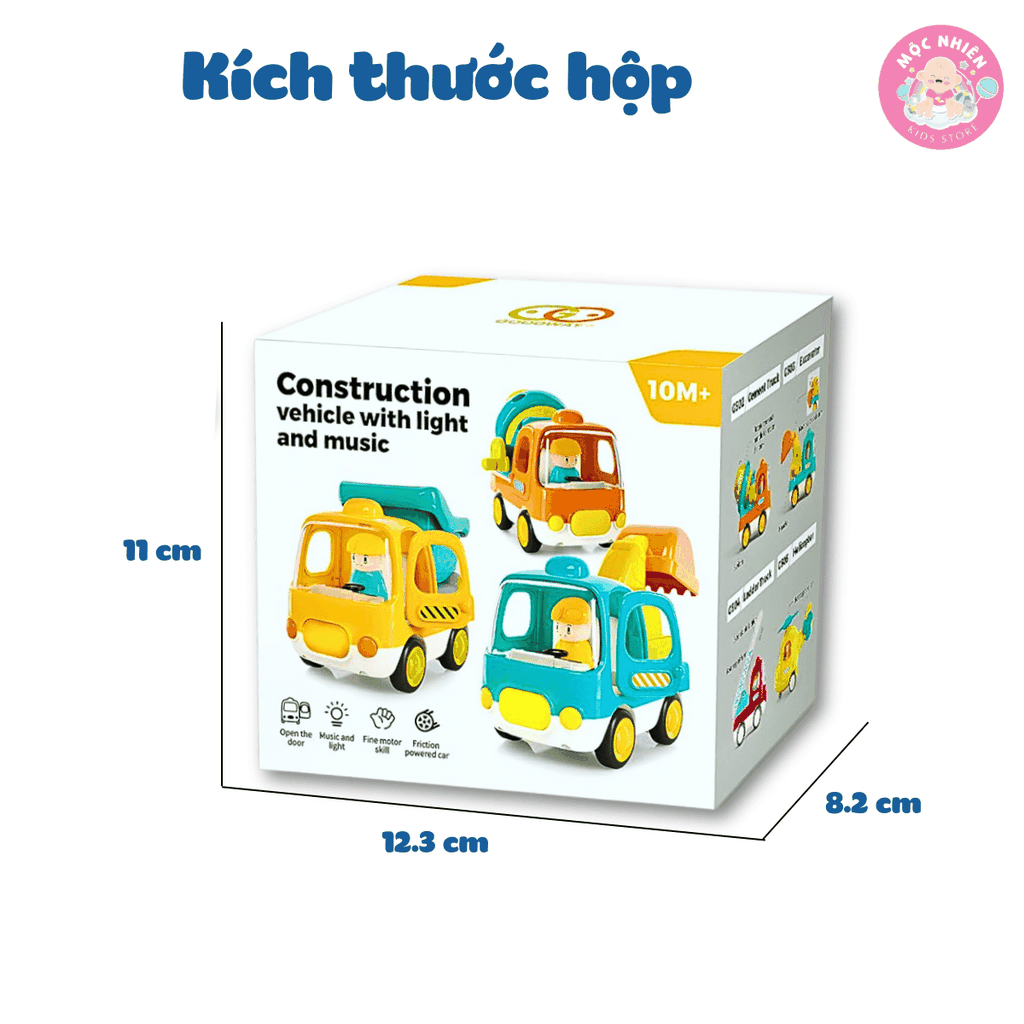 Ô tô đồ chơi trẻ em, xe tải đồ chơi, xe trộn bê tông, xe xúc cát cho bé có nhạc vui nhộn Goodway