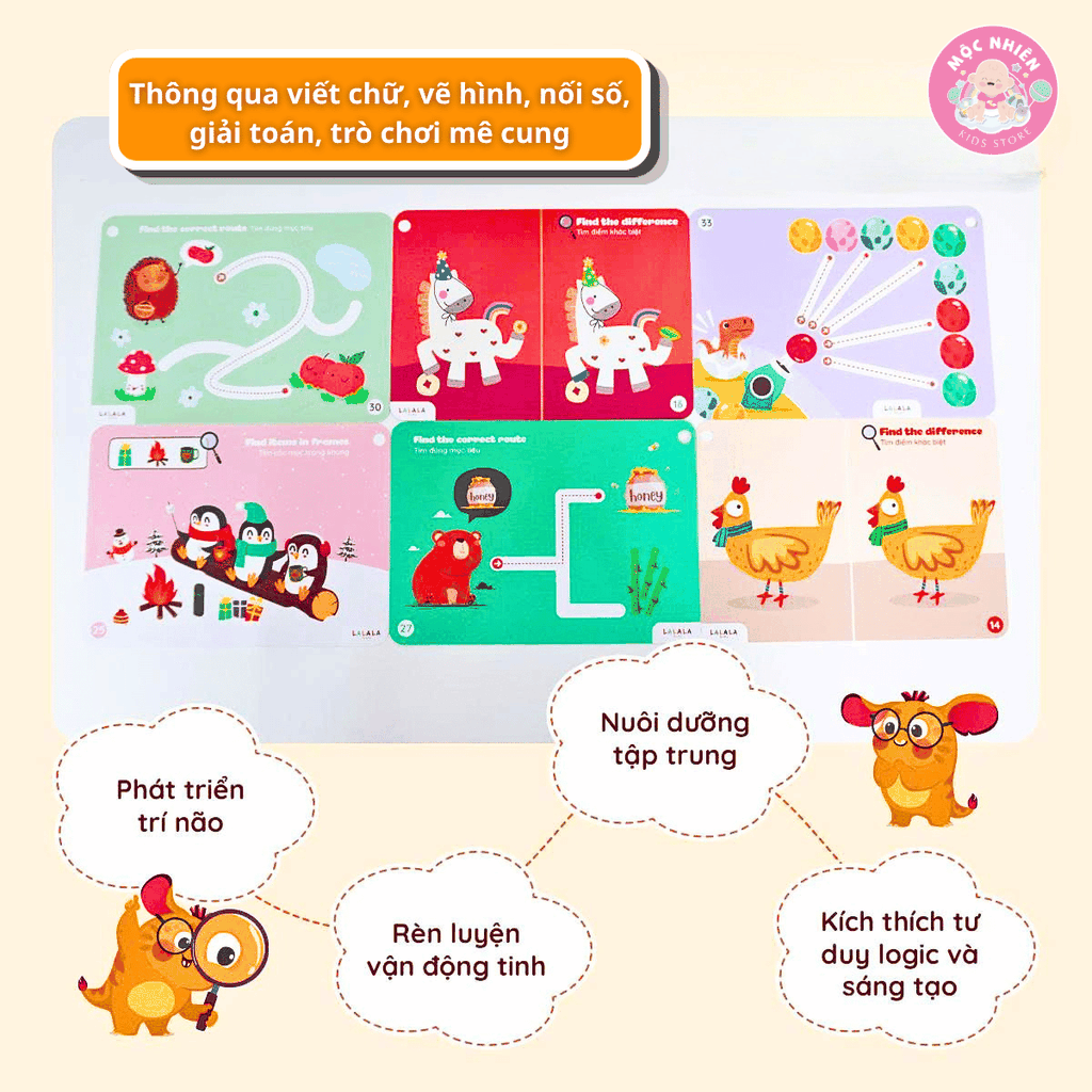 Học liệu tô xóa Lala Tracing Plus - Đồ chơi giấy tô xóa thông minh đồ chơi tô xóa cho bé -Lalala baby