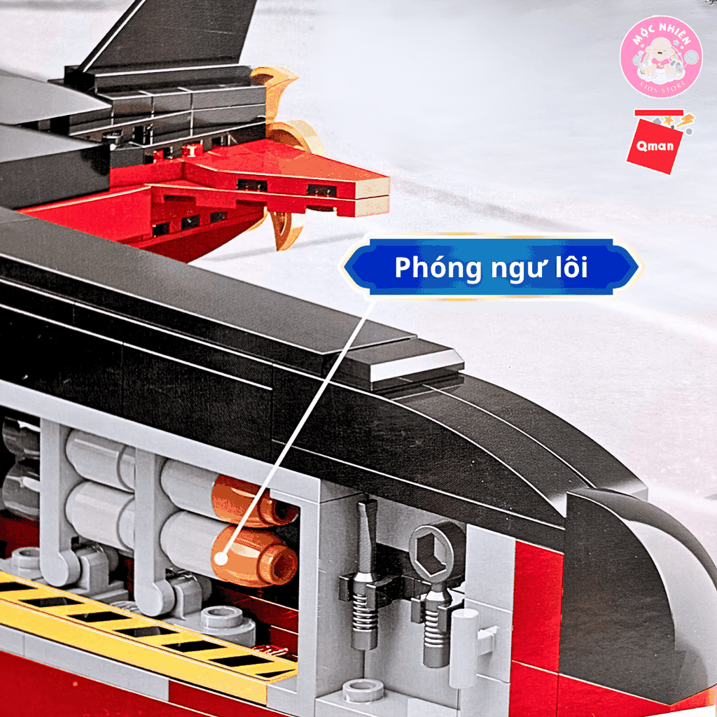 Đồ chơi lắp ráp xếp hình Qman 22018 - Tàu ngầm đen (523 chi tiết) - Dành cho bé trai từ 6 tuổi