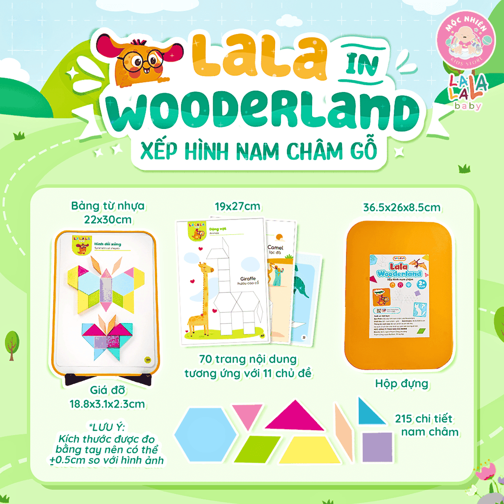 Đồ chơi xếp hình nam châm Lala Wooderland bằng gỗ cao cấp phát triển tư duy sáng tạo logic cho bé - Lalala baby