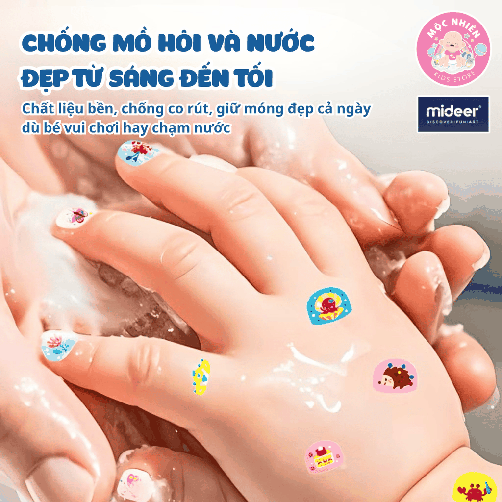 Đồ chơi Sticker dán móng tay cho bé Mideer Nail stickers 4 mẫu miếng dán cho bé gái