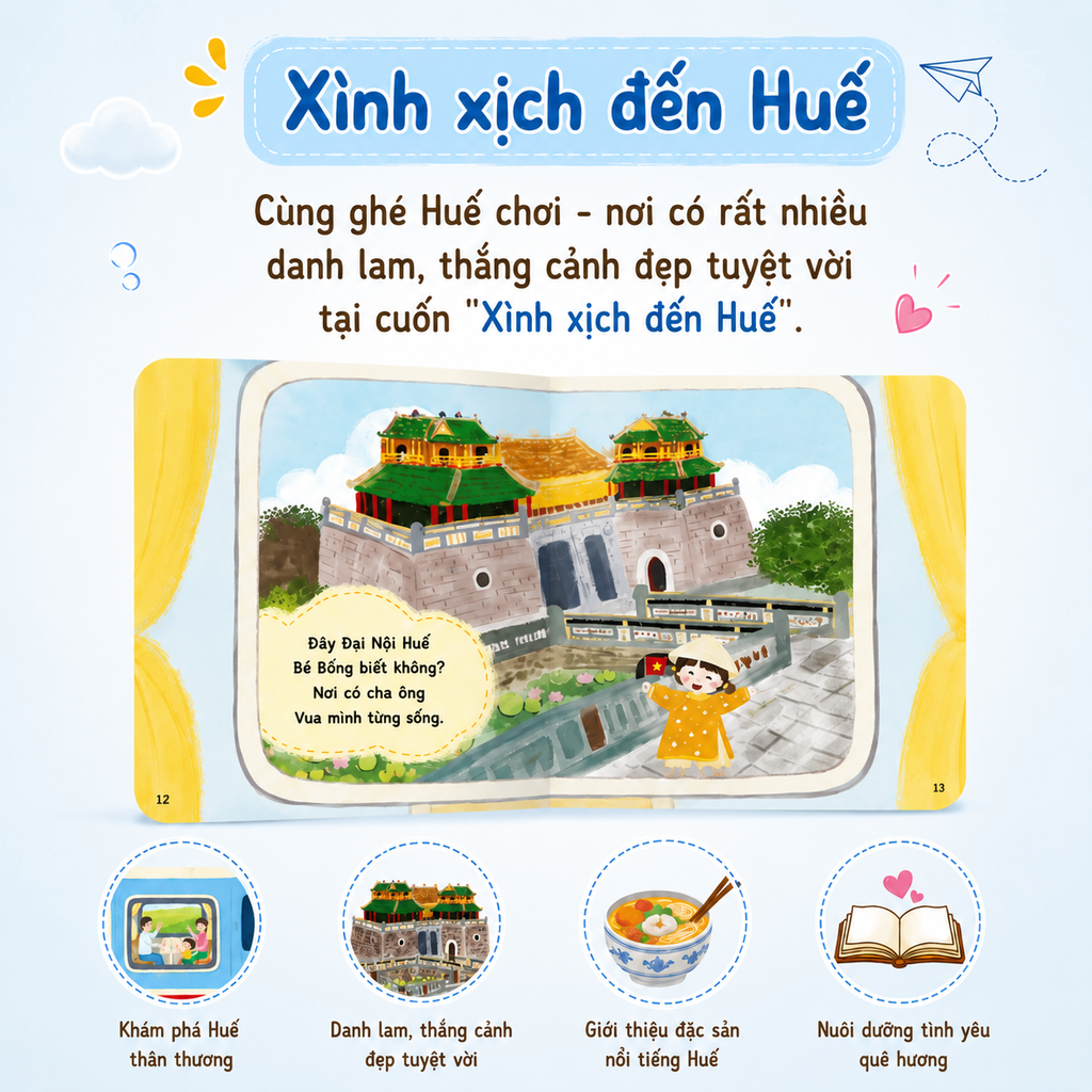 Sách thơ - Bộ Việt Nam quê mình 3 cuốn Bồi cứng tái bản cho bé 0-6 tuổi - Lionbooks