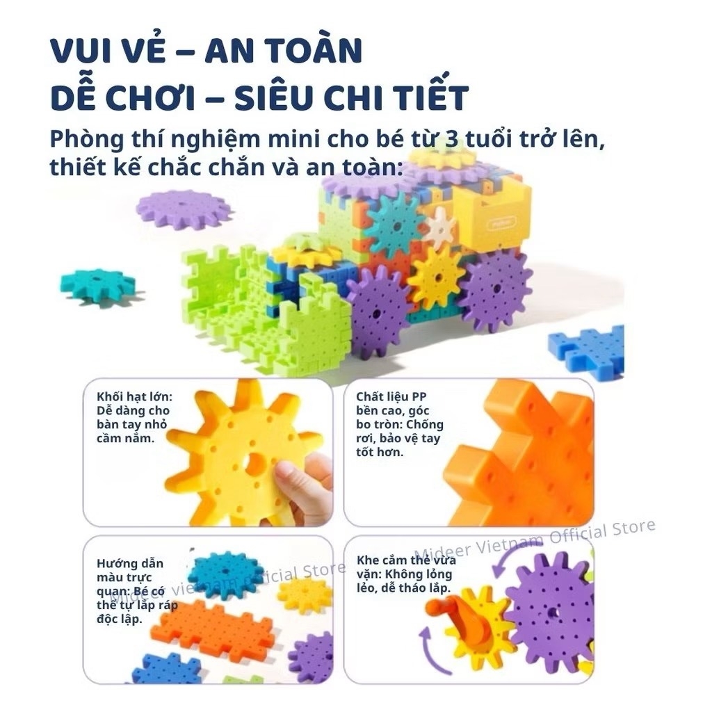 Đồ chơi lắp ghép bánh răng Mideer MD1676