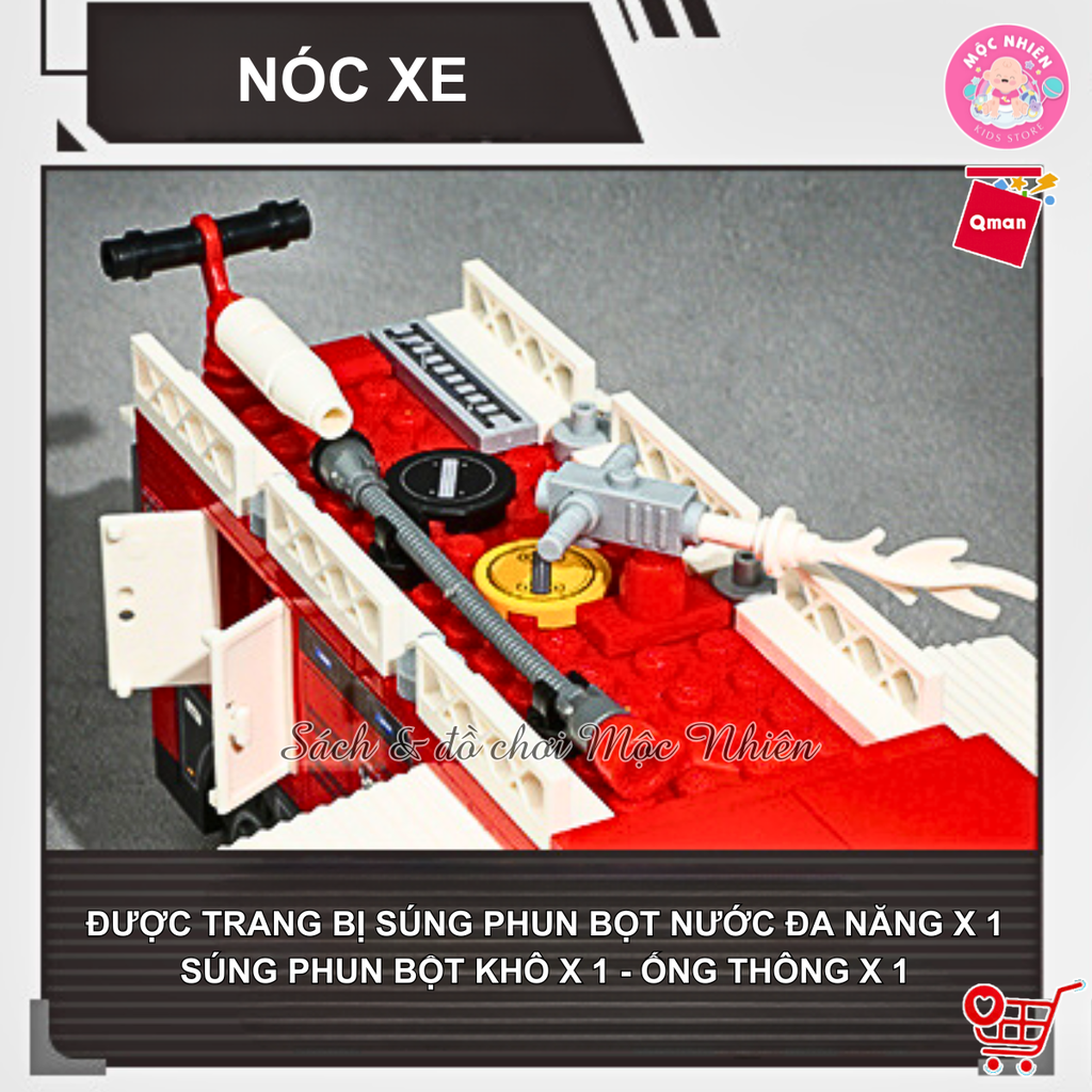 Đồ chơi lắp ráp xếp hình Qman 12022 - Cứu hoả trạm x ăng nhiên liệu (275 chi tiết) - Dành cho bé từ 6 tuổi