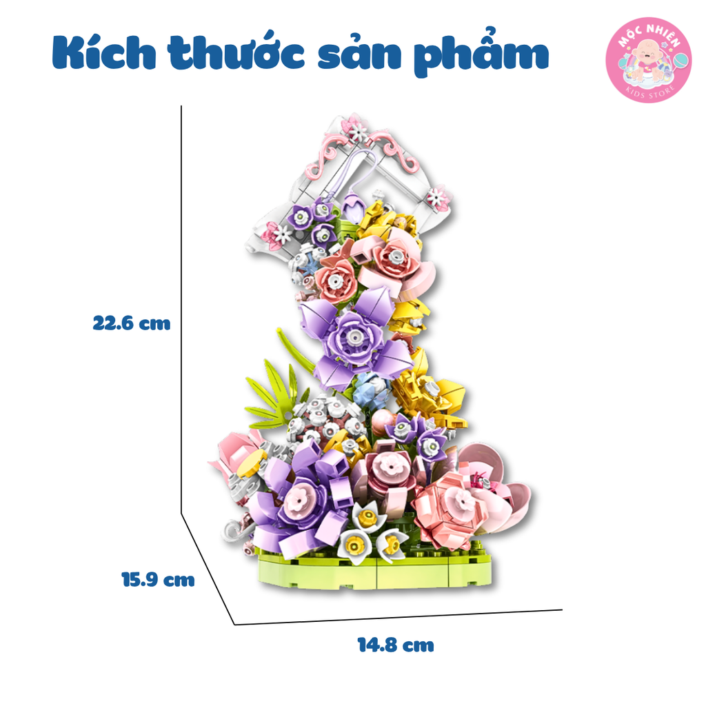 Đồ chơi lắp ráp WOMA C2000 - Chậu hoa tươi thắm (656 mảnh ghép)