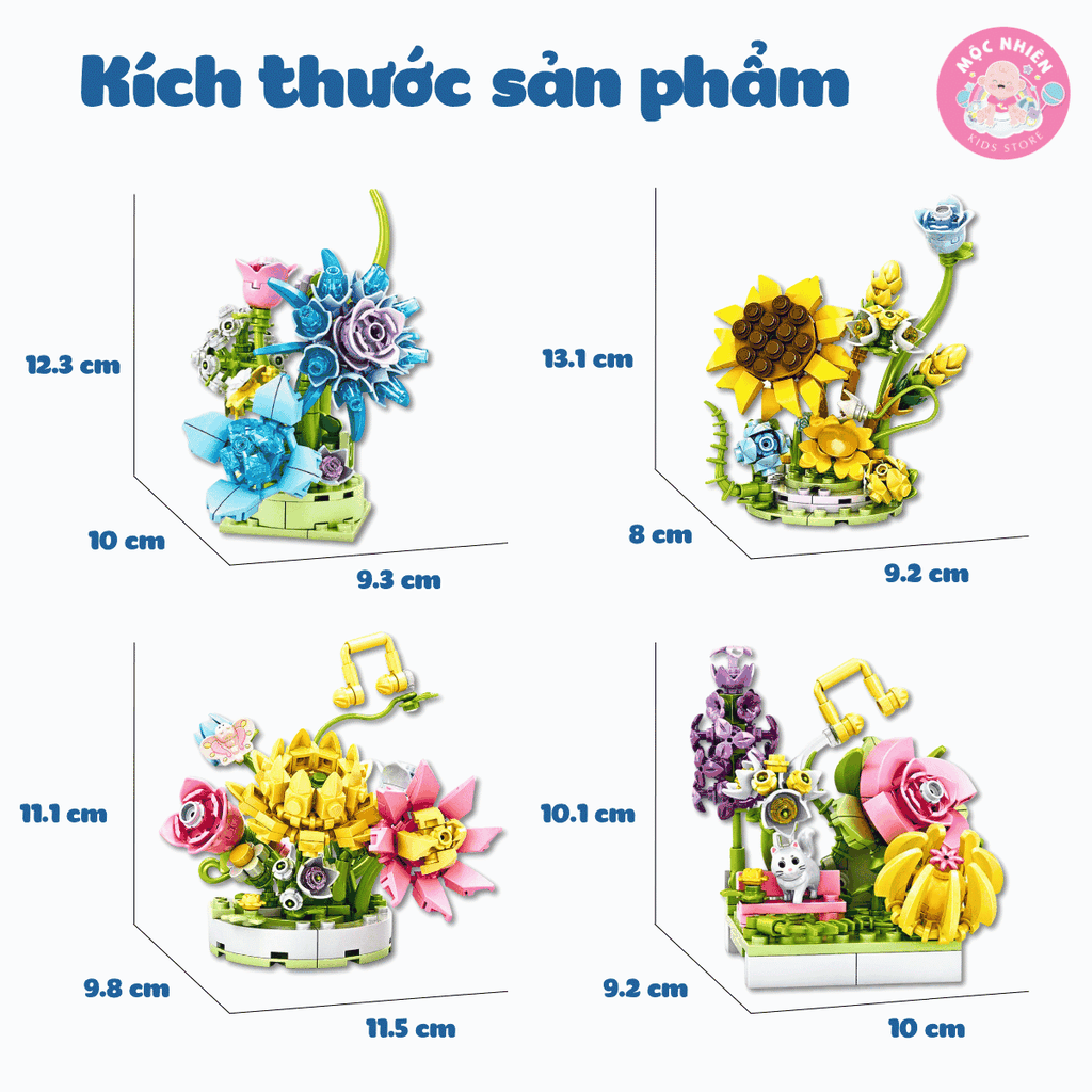 Đồ chơi lắp ráp WOMA C2001 - Chậu hoa rực rỡ (656 mảnh ghép)