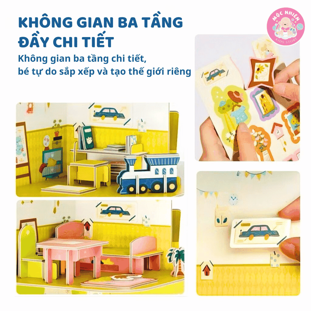 Đồ chơi lắp ráp Mô hình nhà búp bê biệt thự Mideer - Creative 3D Villa