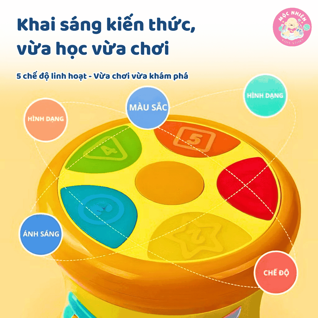 Trống đồ chơi hai mặt phát nhạc cho bé Goodway Drum GW3501C, Đồ Chơi Âm Nhạc An Toàn Cho Bé Từ 12 Tháng Tuổi