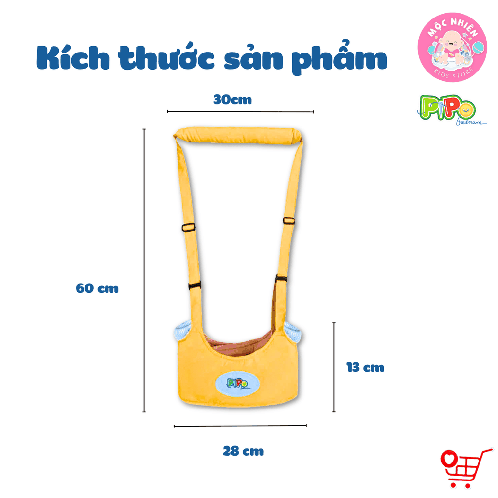 Đai tập đi cho bé, Đai hỗ trợ tập đi có đệm êm, chắc chắn, an toàn cho trẻ sơ sinh - Pipo Vietnam