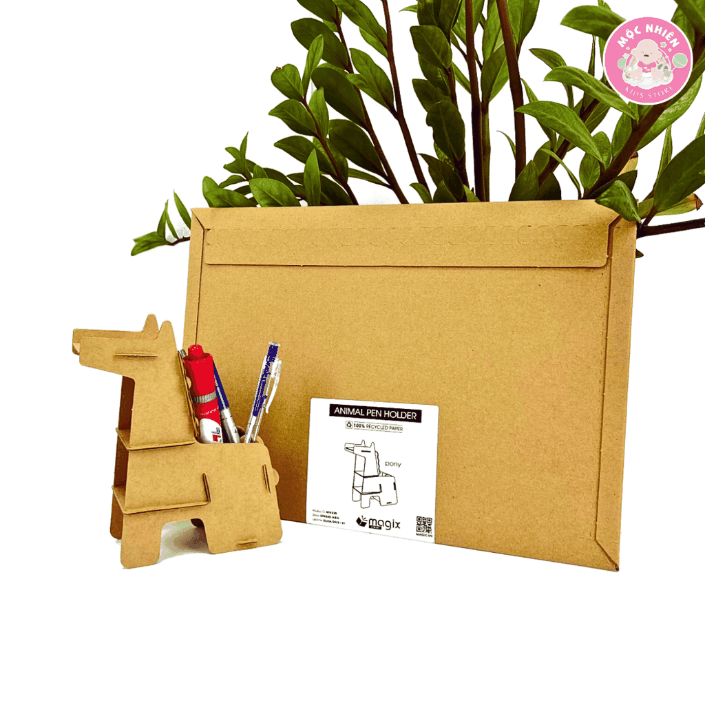 Đồ chơi giấy từ bìa carton cao cấp - Hộp bút để bàn giấy carton (Nhiều mẫu) - Hộp đựng bút Magix