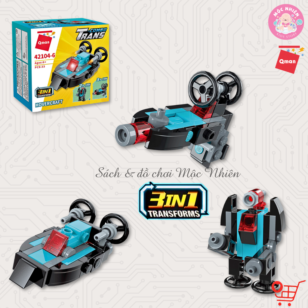 Đồ chơi lắp ráp xếp hình 10 trong 1 Qman 42104 - Biệt đội biến hình
