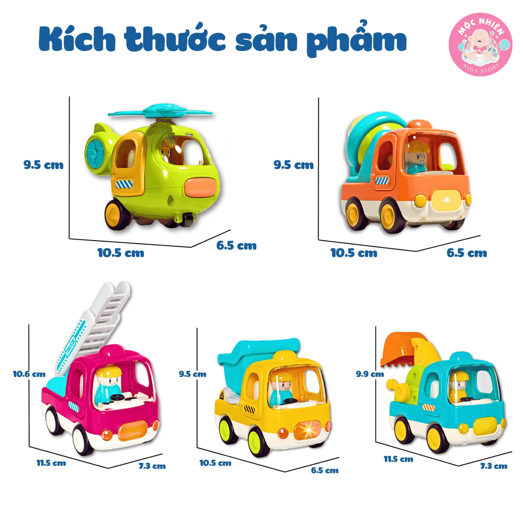 Ô tô đồ chơi trẻ em, xe tải đồ chơi, xe trộn bê tông, xe xúc cát cho bé có nhạc vui nhộn Goodway