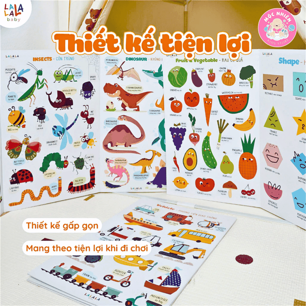 Combo 03 Bảng gấp thông thái PLUS có tích hợp công nghệ đọc với bút chấm đọc Lala magic pen của Lalala baby