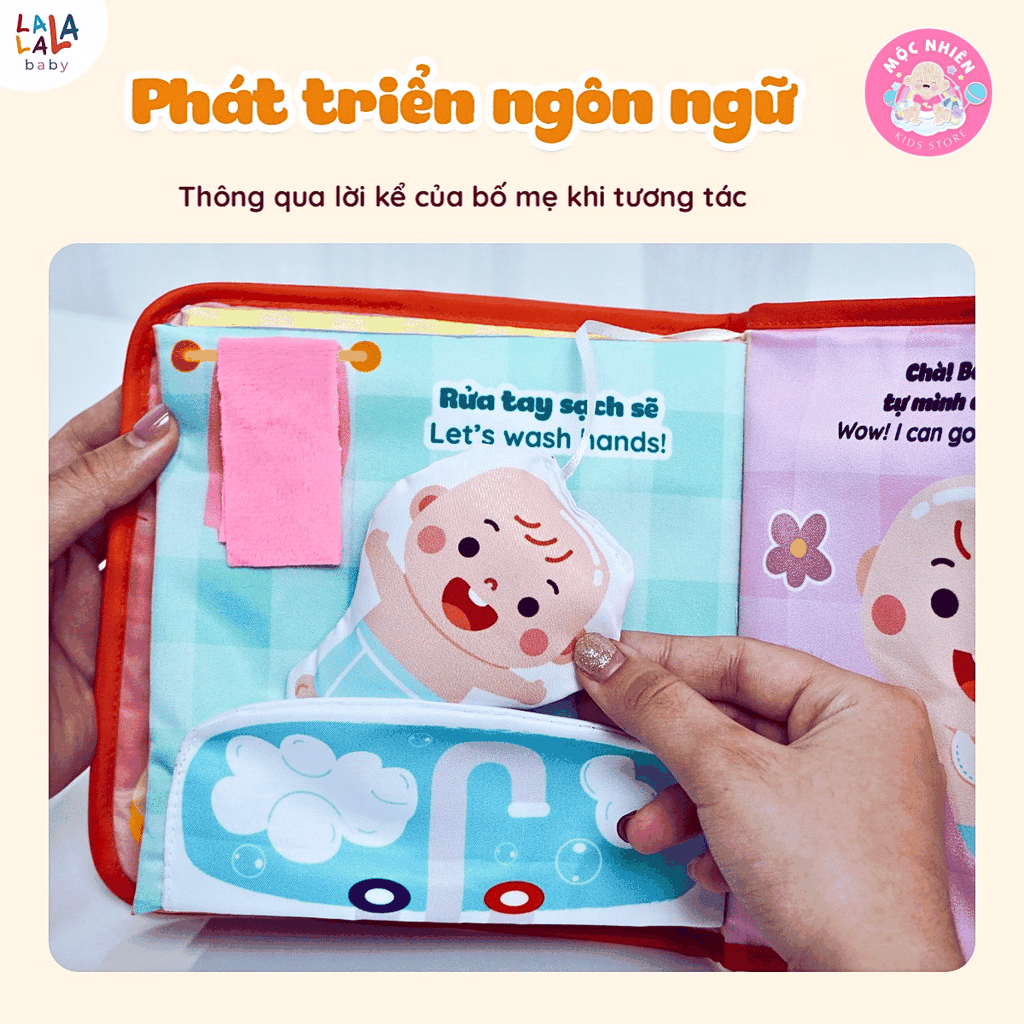 Sách vải bận rộn Lalala Baby đồ chơi vải đồ chơi đa tương tác đồ chơi montessori cho bé sơ sinh