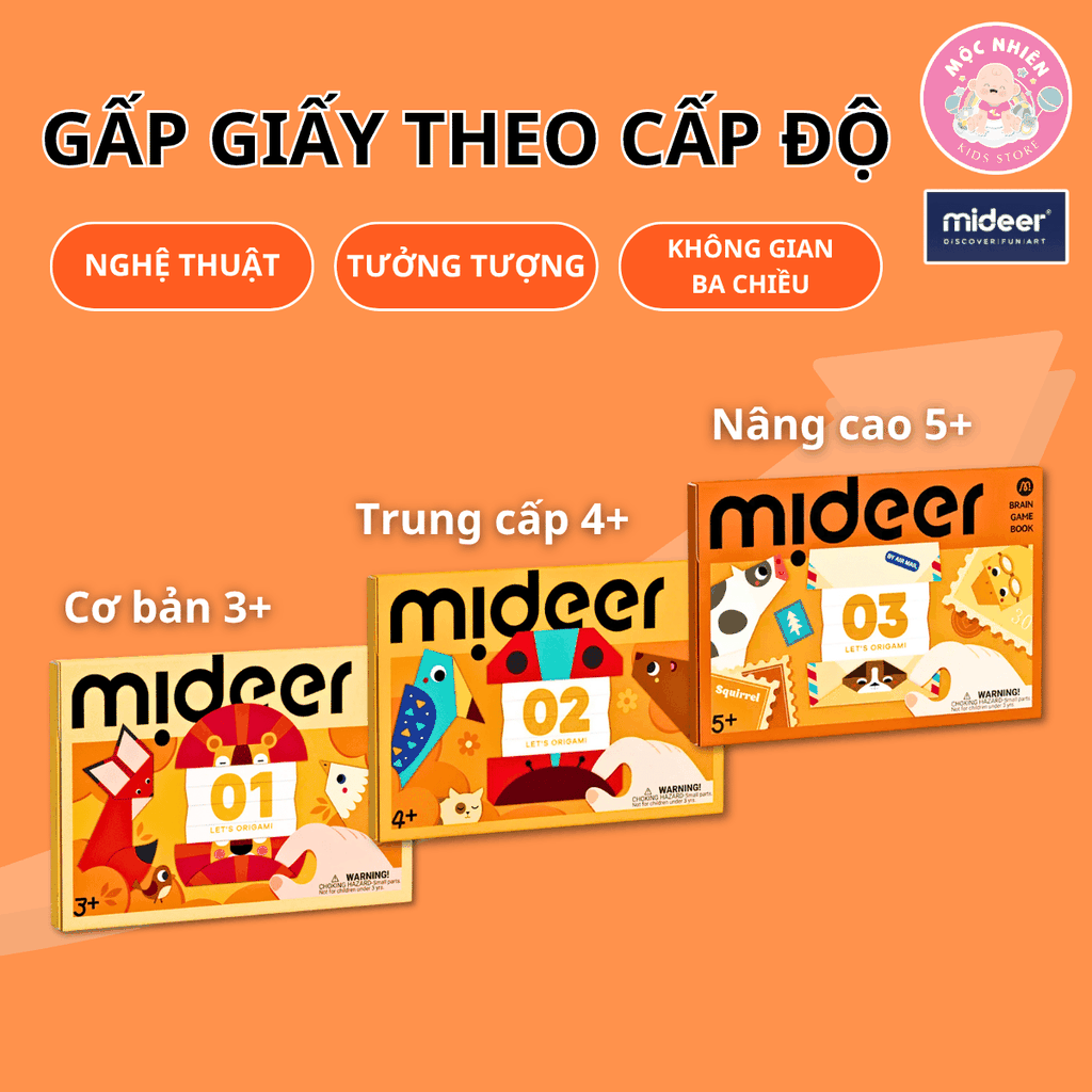Đồ Chơi Gấp Giấy Thủ Công Origami Mideer - Cho Bé Từ 3 Tuổi Luyện Tay Khéo Léo