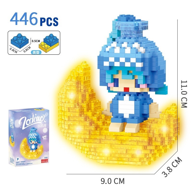Lego mini 3D - 12 cung hoàng đạo - Có phát sáng