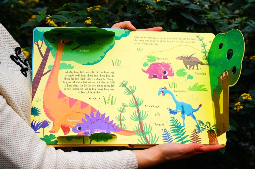 Sách Tương Tác Lật Mở Khám Phá Khổ lớn Lift-The-Flap - Lật mở khám phá - Dinosaurs - Thế giới khủng long - Đinh Tị Books