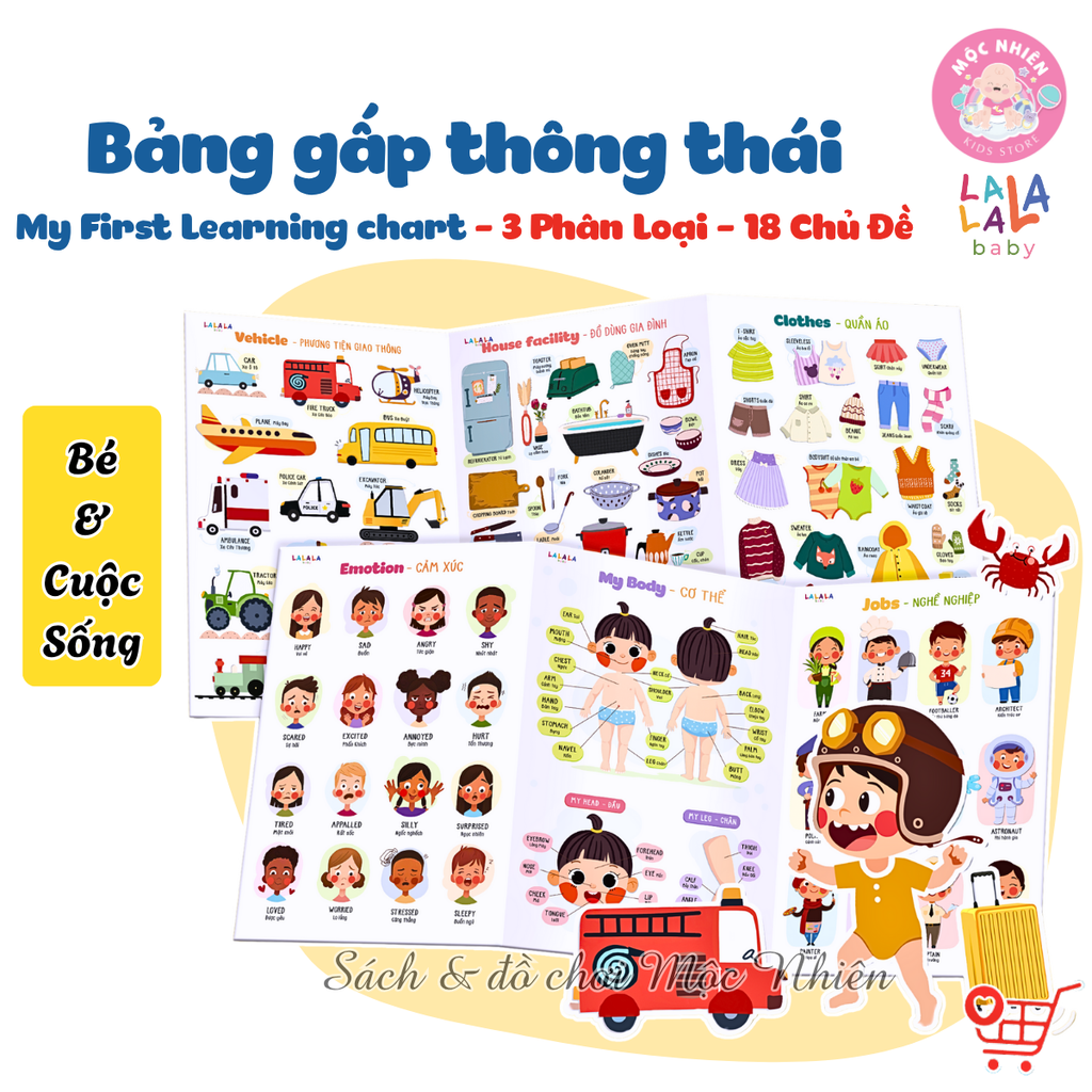 Bảng gấp thông thái - My First Learning chart (Dành cho bé từ 1 tuổi) - Lalala Baby
