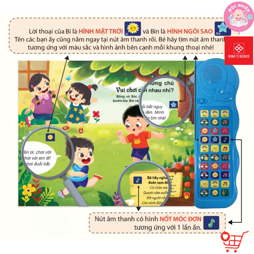 Sách Âm Thanh Phiên Bản Đặc Biệt với 30 Nút Bấm - Thế Giới Động Vật và Bé Học Nói - Đinh Tị Books