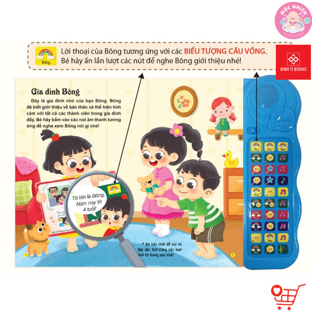 Sách Âm Thanh Phiên Bản Đặc Biệt với 30 Nút Bấm - Thế Giới Động Vật và Bé Học Nói - Đinh Tị Books