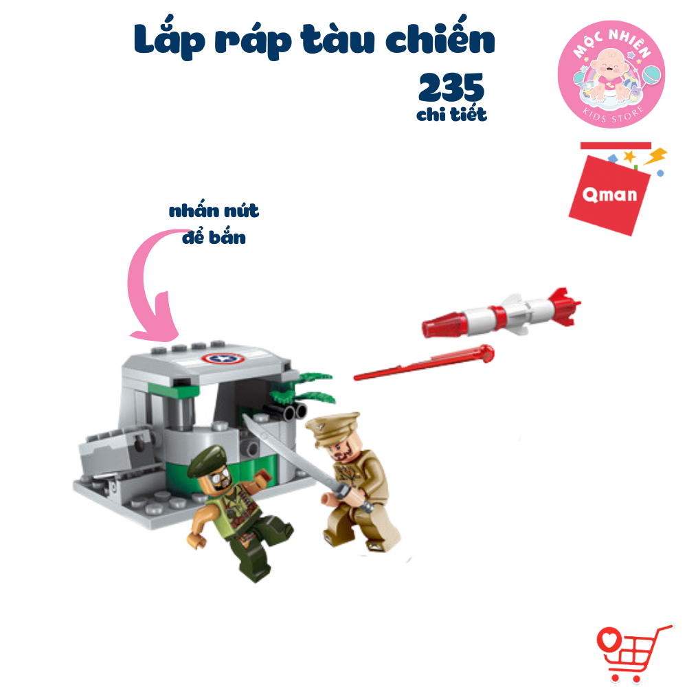 Đồ chơi lắp ráp Qman 1720 - Cuộc xung đột bờ biển (235 chi tiết)