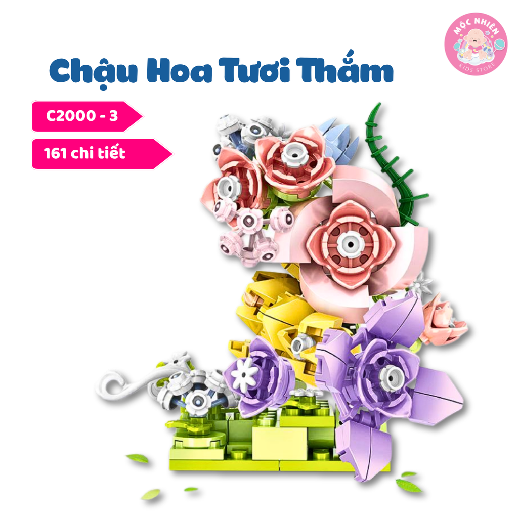 Đồ chơi lắp ráp WOMA C2000 - Chậu hoa tươi thắm (656 mảnh ghép)