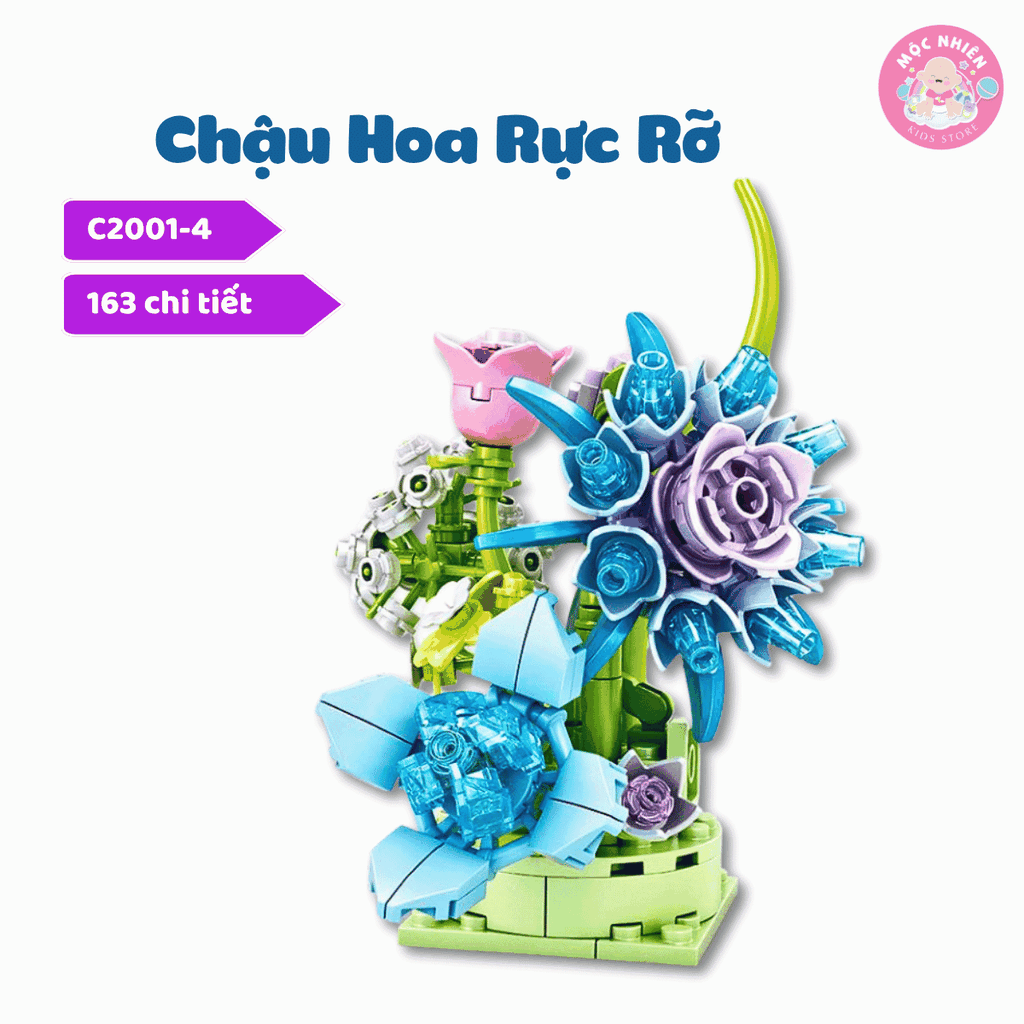 Đồ chơi lắp ráp WOMA C2001 - Chậu hoa rực rỡ (656 mảnh ghép)