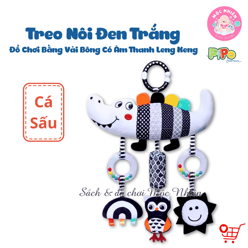 Đồ chơi treo nôi cũi xe đẩy bằng vải bông có âm thanh leng keng cho bé sơ sinh - Pipovietnam