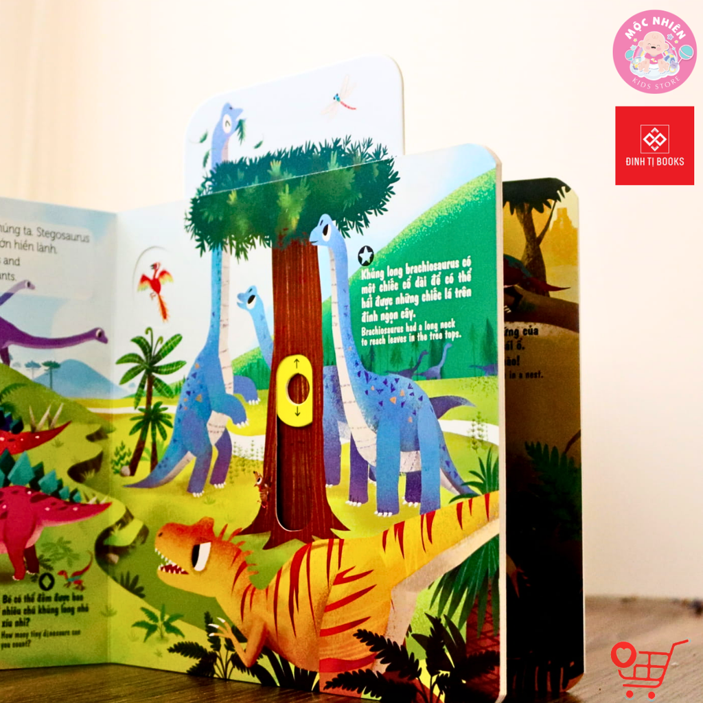 Sách chuyển động - First Explorers - Dinosaurs - Các loài khủng long - Đinh Tị Books