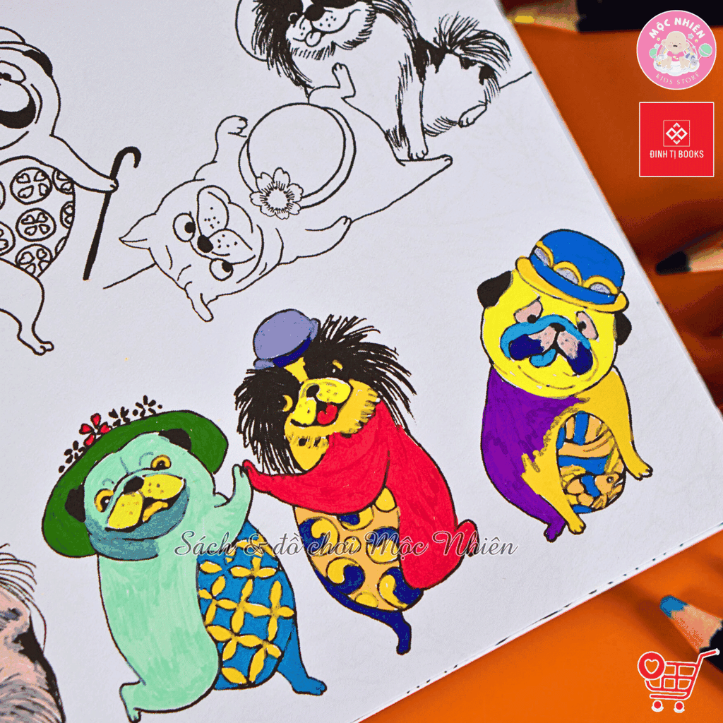 Combo 05 cuốn Sách tô màu Một triệu của Lulu Mayo (cuốn sách mang phong cách kỳ lạ, thú vị nhất) - Đinh Tị Books