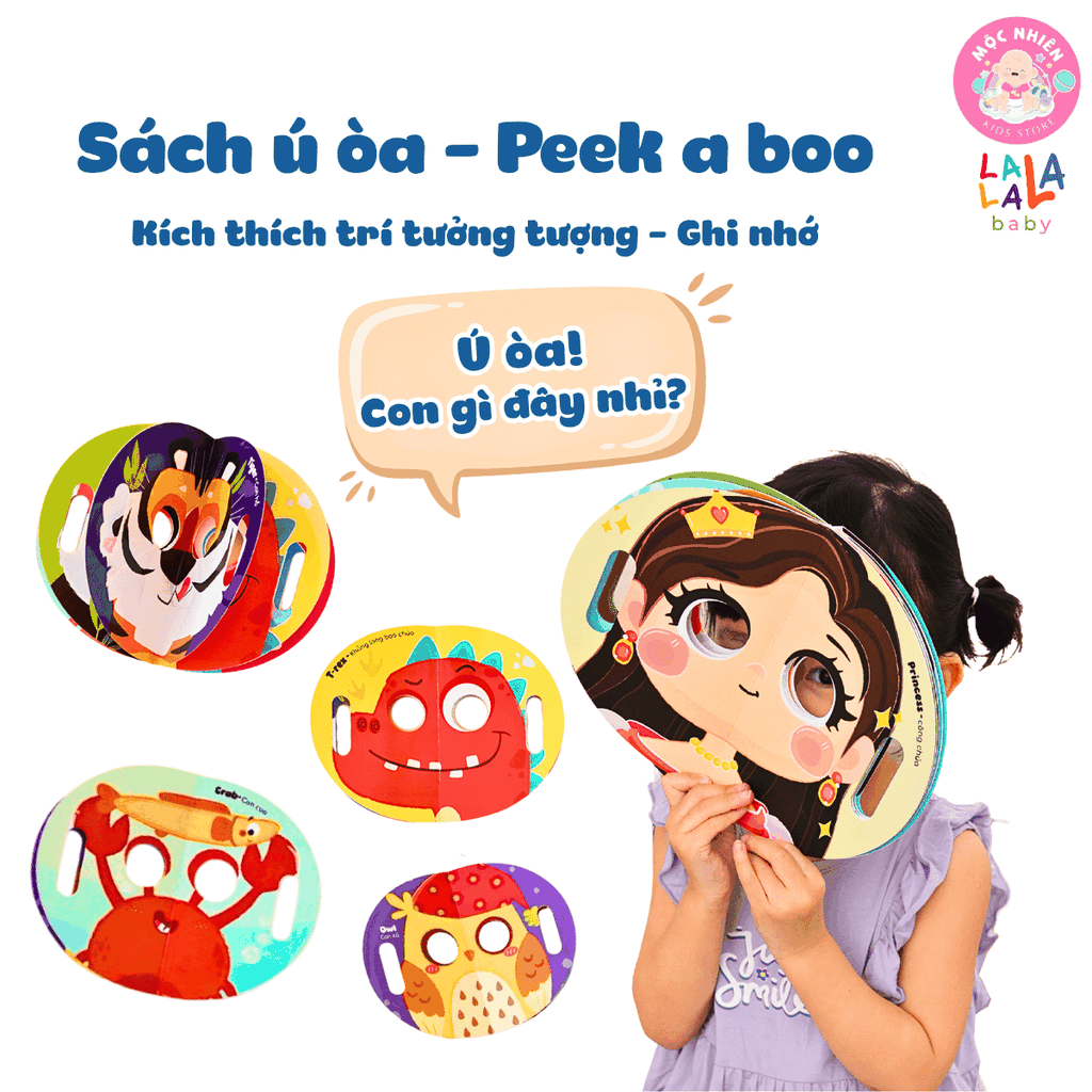 Sách giấy Peek a boo ú oà Ai đây nhỉ thú vị - kích thích trí tưởng tượng phát triển khả năng ghi nhớ Lalala baby
