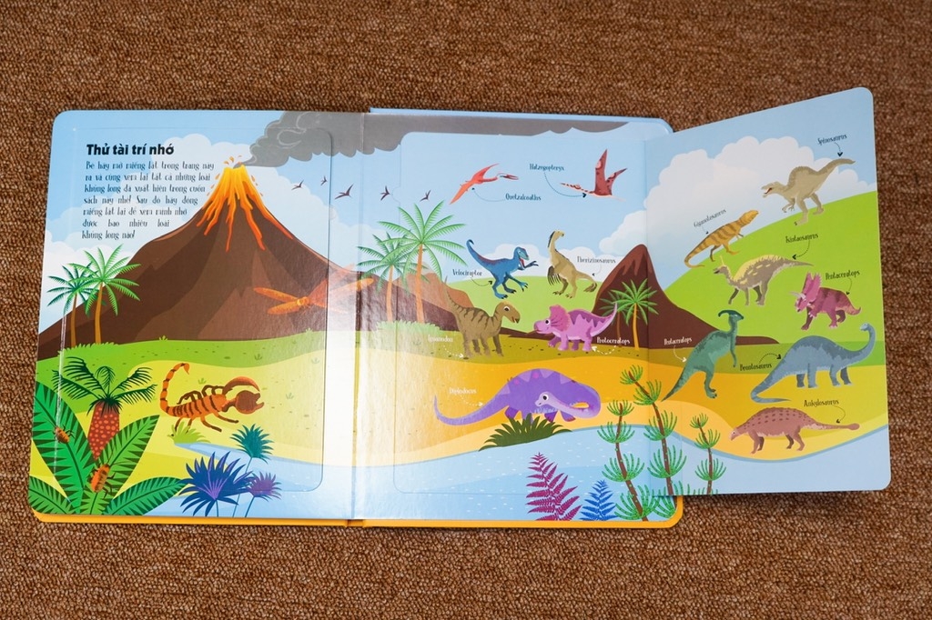 Sách Tương Tác Lật Mở Khám Phá Khổ lớn Lift-The-Flap - Lật mở khám phá - Dinosaurs - Thế giới khủng long - Đinh Tị Books