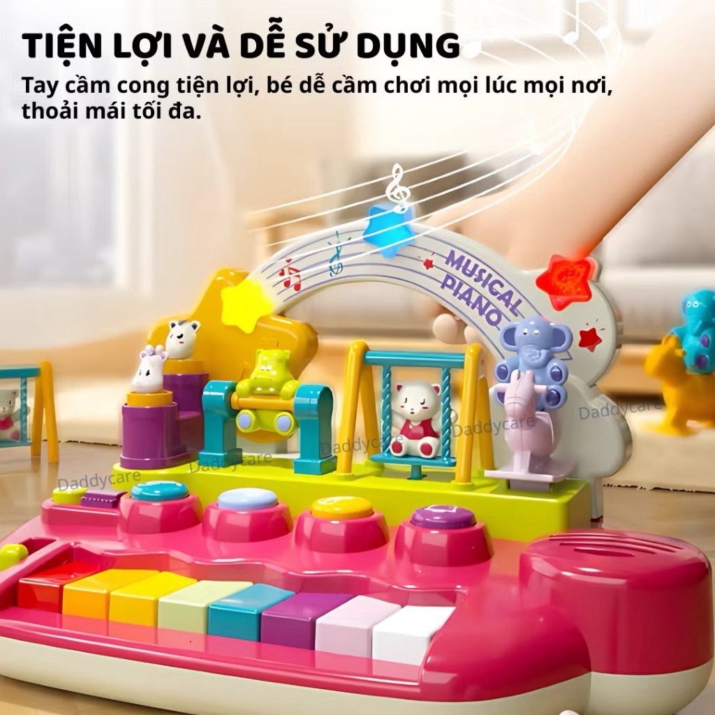 Đồ chơi âm nhạc cho bé kèm đàn piano điện tử có hiệu ứng động vật nhảy múa Goodway Musical Piano