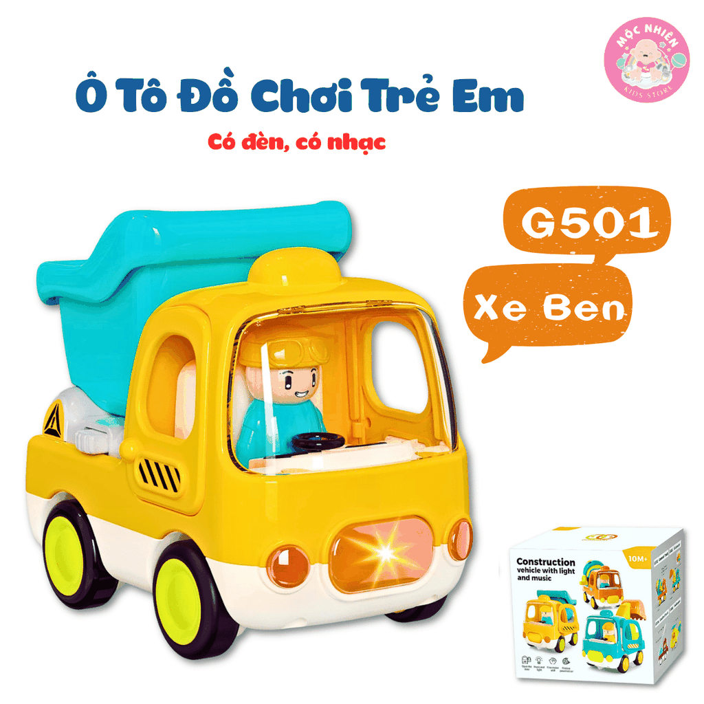 Ô tô đồ chơi trẻ em, xe tải đồ chơi, xe trộn bê tông, xe xúc cát cho bé có nhạc vui nhộn Goodway
