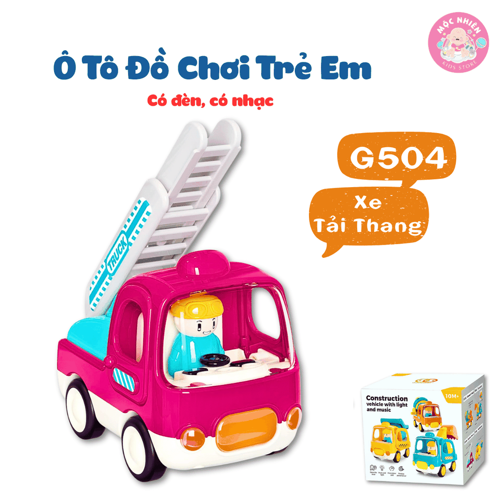 Ô tô đồ chơi trẻ em, xe tải đồ chơi, xe trộn bê tông, xe xúc cát cho bé có nhạc vui nhộn Goodway