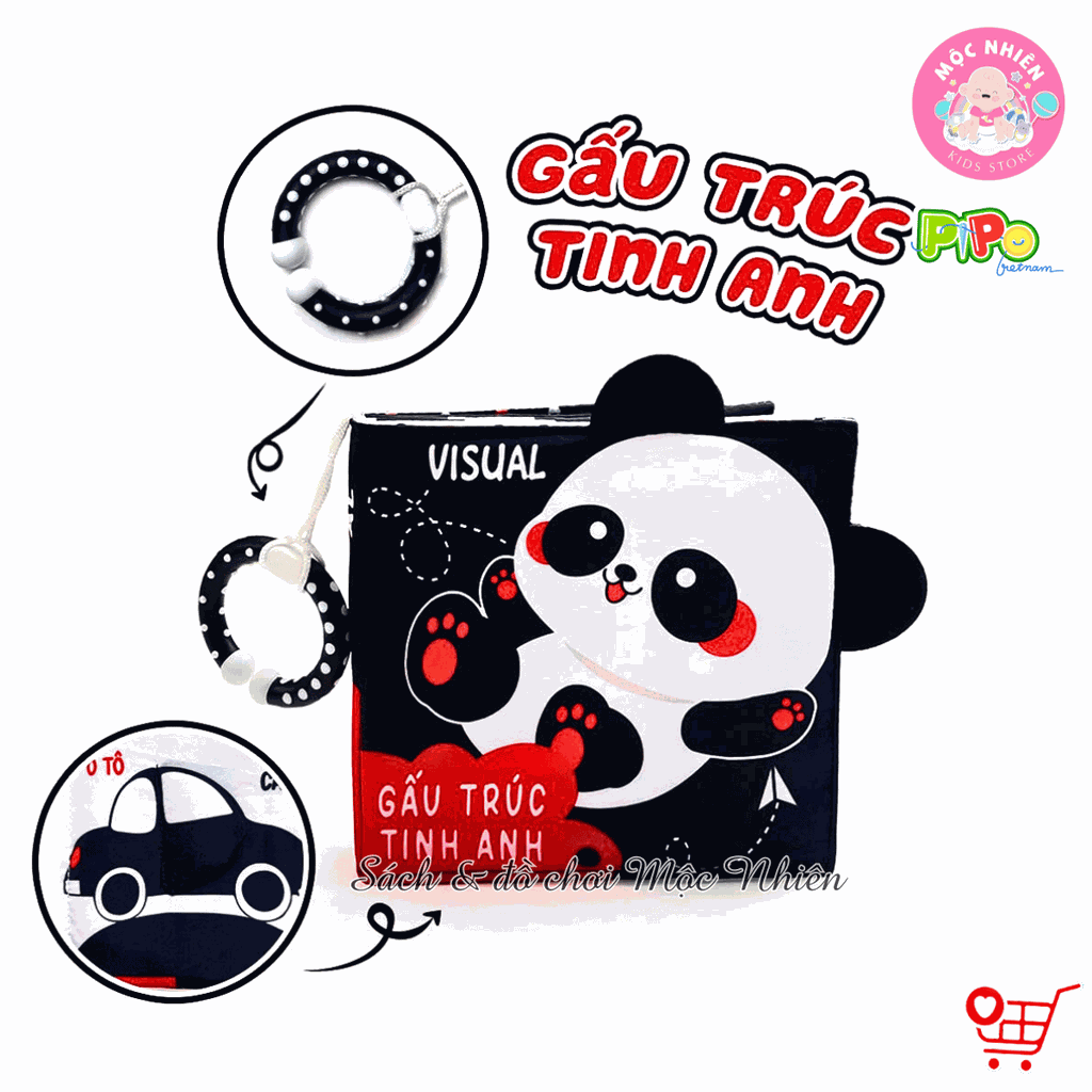 Sách vải tương tác lật mở cho bé nhận biết màu sắc, học chữ, tập đếm, 4 mùa (lẻ cuốn) size cơ bản 15x15 - Pipovietnam