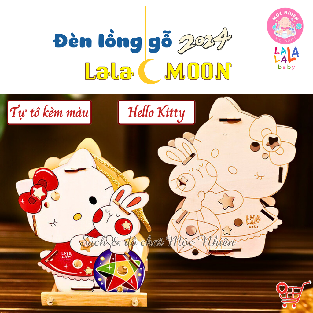 Đèn lồng gỗ Lalamoon Trung Thu 2024 - Bộ Kit tự làm đèn trông trăng tự do sáng tạo Lalala baby