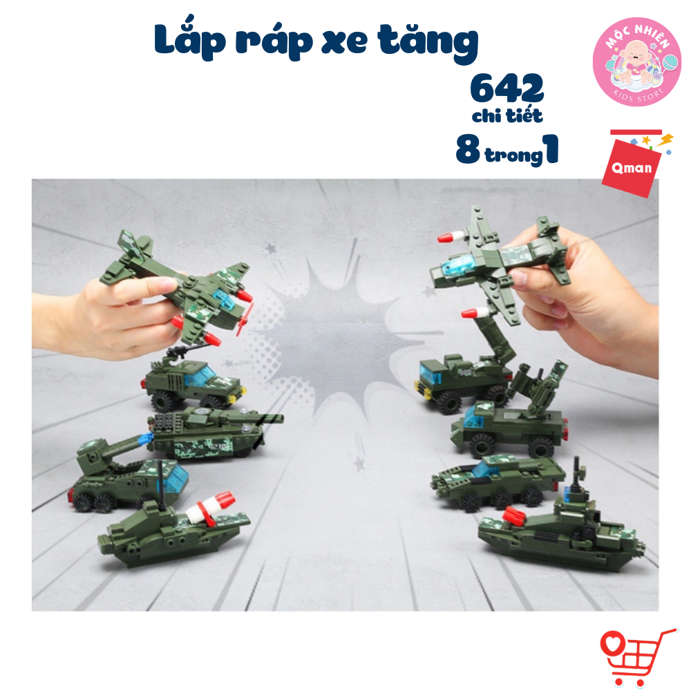 Đồ chơi lắp ráp Qman 42301 - Xe tăng quân sự (642 chi tiết) - Dành cho bé trai từ 6 tuổi