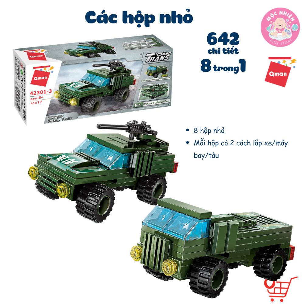 Đồ chơi lắp ráp Qman 42301 - Xe tăng quân sự (642 chi tiết) - Dành cho bé trai từ 6 tuổi