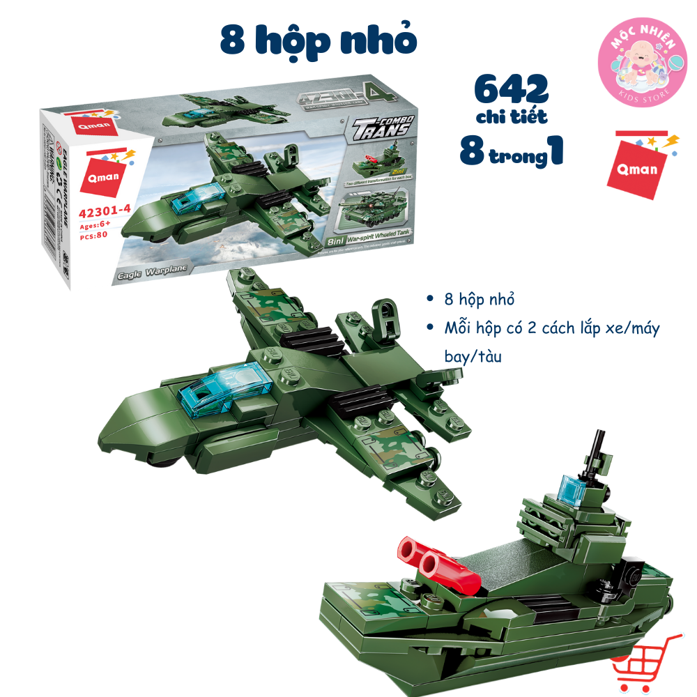 Đồ chơi lắp ráp Qman 42301 - Xe tăng quân sự (642 chi tiết) - Dành cho bé trai từ 6 tuổi