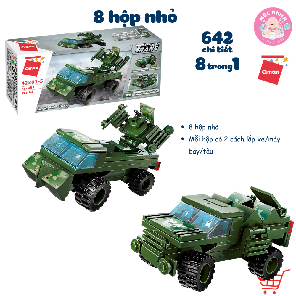 Đồ chơi lắp ráp Qman 42301 - Xe tăng quân sự (642 chi tiết) - Dành cho bé trai từ 6 tuổi