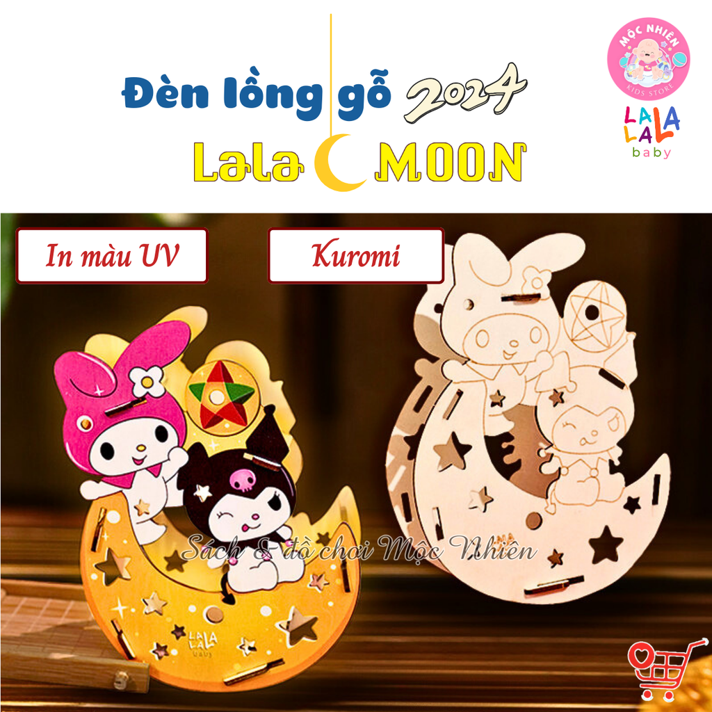 Đèn lồng gỗ Lalamoon Trung Thu 2024 - Bộ Kit tự làm đèn trông trăng tự do sáng tạo Lalala baby