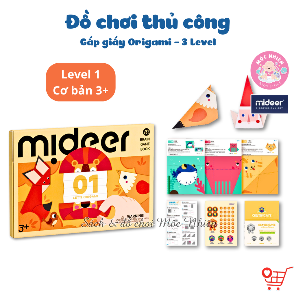 Đồ Chơi Gấp Giấy Thủ Công Origami Mideer - Cho Bé Từ 3 Tuổi Luyện Tay Khéo Léo