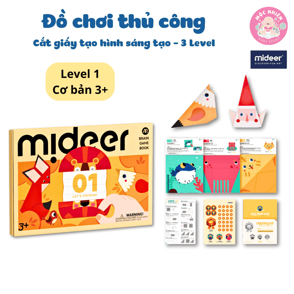 Đồ Chơi Gấp Giấy Thủ Công Origami Mideer - Cho Bé Từ 3 Tuổi Luyện Tay Khéo Léo