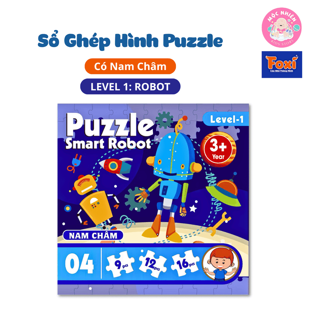 Đồ chơi ghép hình puzzle nam châm gấp lại thành cuốn sổ - Puzzle Foxi 2501 Level 1