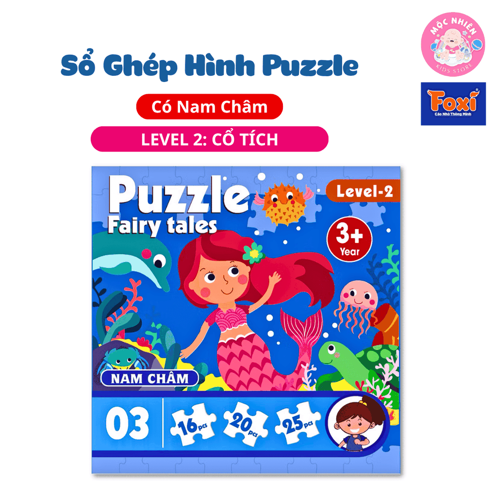Đồ chơi ghép hình puzzle nam châm gấp lại thành cuốn sổ - Puzzle Foxi 2501 level 2