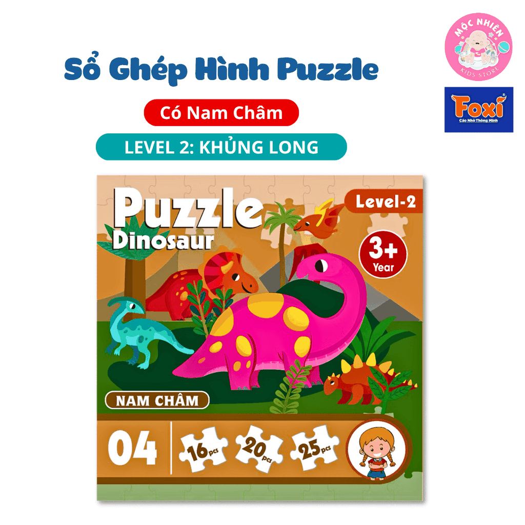 Đồ chơi ghép hình puzzle nam châm gấp lại thành cuốn sổ - Puzzle Foxi 2501 level 2