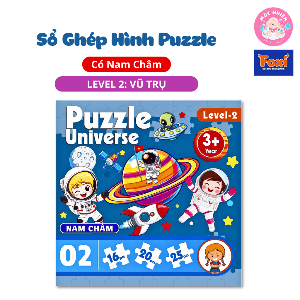 Đồ chơi ghép hình puzzle nam châm gấp lại thành cuốn sổ - Puzzle Foxi 2501 level 2